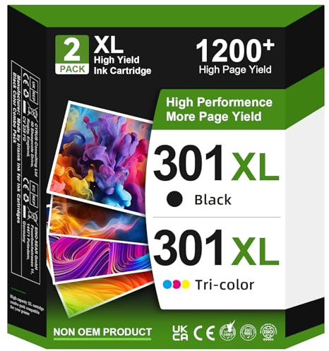 301XL Cartuccia d'inchiostro Compatibile con Cartucce HP 301 Compatibile con Cartucce HP 301 Nero e Colore per Deskjet 1000 1010 1510 2050 2540 3050 OfficeJet 2620 2622 4504 4630 Envy 4500 5530 5532