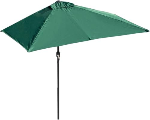 Demi-Parasol – Parasol de terrasse de 2 m avec manivelle Facile à Incliner – Demi-Parapluie d'extérieur – Petit auvent pour Balcon, Table ou terrasse, Vert