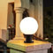 Mengjay Lampada da esterno,plastica nera, dischi acrilici, lampada da sentiero in stile rustico retrò, impermeabile IP65, per giardino esterno, balcone, terrazza, decorazione di vialetti (15cm)