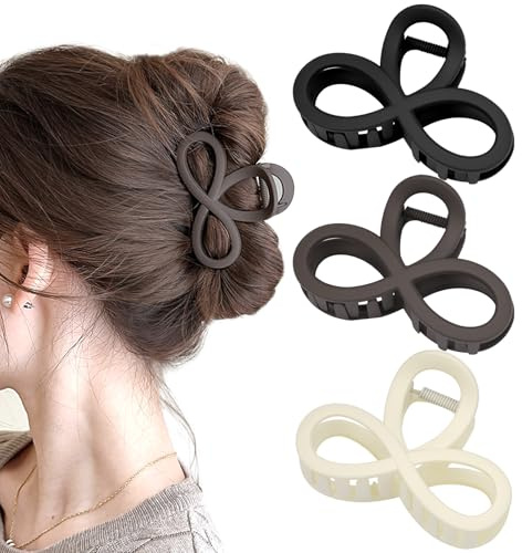 3 Pièces Pince Cheveux Femme, Pince à Cheveux Moyenne Figure en 8