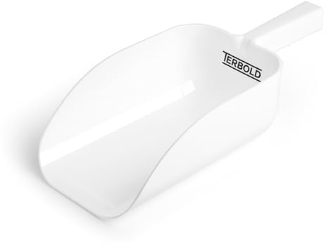 2pk Terbold Plastic Ice Scoop 64oz | Large Utility Plastic Hand Scooper | BPA Free for Foodservice Dry Goods Commercial Ice Machine