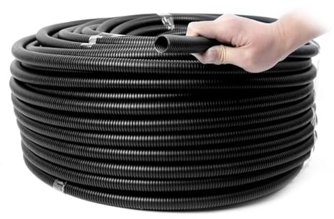 Tubo di protezione per cavi, tubo corrugato in PP, 15 m, flessibile, aperto, protezione per la protezione del cavo, tubo elettrico, esterno Φ 10 mm