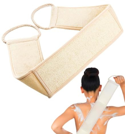 haikuluo Natural Loofah Back Scrubber for Shower,Back exfoliator for Shower, luffa Exfoliating Bath Strap, loofah Back Scrubber for Women and Men