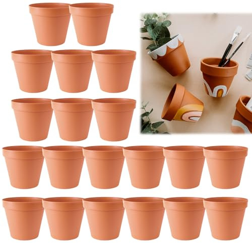 kaiyaya Tontöpfe Klein, 20 Stück Mini Blumentopf,4.8 X 4 cm Terrakotta Topf,Tontöpfe Klein mit Abflussloch,Kleine zum Basteln Keramik Blumentöpfe für Pflanzen im Innen und Außenkaktus Su