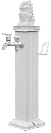 Colonne D'eau de Jardin Cylindrique Extérieure, Support de Tuyau D'arrosage Autoportant Avec Robinet, Fontaine Décorative, Borne D'incendie, for L'irrigation et lke Lavage du Jardin(114cm/44.9in)