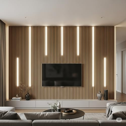 Alupona® LED Lichtleisten für Akustikpaneele 4er Set – Neutralweiß – LED für Akustikpaneele und Filz – inkl. LED Streifen, Aluprofil, Netzteil und Fernbedienung – Plug und Play Set