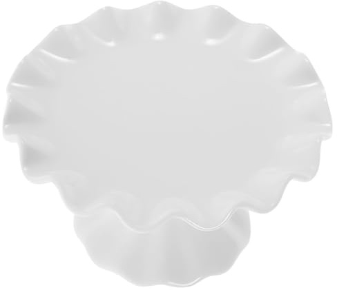 VERDANVERSE Alzata per Torta in Porcellana 14,5X14,5X9 CM Design a Onda Multiuso per Frutta e Snack per Feste e Regali di Inaugurazione Casa