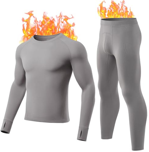 gagli Thermounterwäsche Herren Winter Set: Weiche Funktionsunterwäsche mit Elastan, Innenfleece-Beschichtung für 0℃ bis 10℃