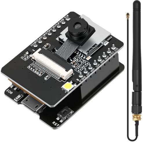ESP32-CAM-AI-Thinker Board mit OV2640 Kamera und Antenne, ESP32 Dev Board Mikrocontroller Modul für IoT-Projekte, WLAN Bluetooth Dual-Mode 2-MP-Kamera Micro-USB TF-Karten-Unterstützung für Arduino
