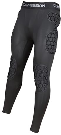 Gralara Pantalones de protección para porteros de fútbol, ​​para Deportes de Contacto, con Acolchado de Espuma EVA y Protectores de Rodillas y Muslos, Tallaxl