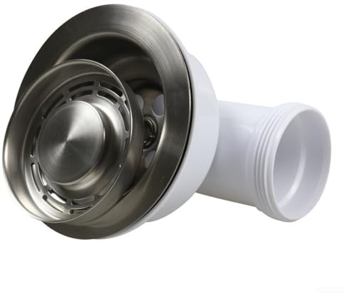 Passoire d'évier en acier inoxydable avec bride en polypropylène de 114 mm pour cuisine, compatible avec les mini paniers et les ouvertures d'évier de 83 à 90 mm, conçue pour durer et résister à la