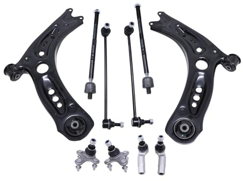 Callume Querlenker + Koppelstange Vorne Kompatibel mit VW Golf VII 7 Kompatibel mit Audi A3 Kompatibel mit Seat Leon 5QM407151C 5QM407152C 1K0411315B 1K0411315D 1K0423810A 1K0423811E