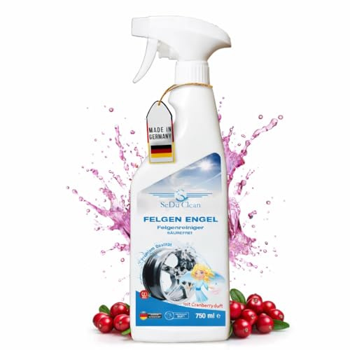 SeDu Clean Felgenengel Premium Felgenreiniger – Ultra Power Aktivgel, säurefrei mit Lila-Farbwechsel – entfernt eingebrannten Bremsstaub & Schmutz, Cranberry-Duft – Profi Pflege für Alu, Stahl & Chrom