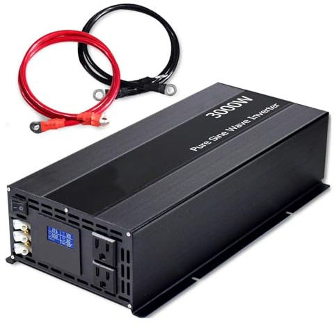 Transformateur Tension Onduleur Solaire 3000W À Onde Sinusoïdale Convertisseur 12V/24V/36/48V CC vers 120V/220V/230V/240V CA Convertisseur Tension pour Batterie Inverter(230V,Germany,12V)