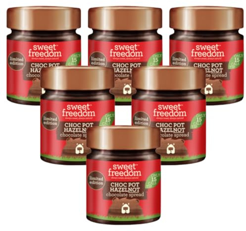 Sweet Freedom Hazelnot Choc Pot 250 g Jar (Pack of 6) | Naturally Sweetened with Fruit, Vegan Chocolate Spread, for Pancakes, Waffles, Baking and Desserts, 14 calories per teaspoon