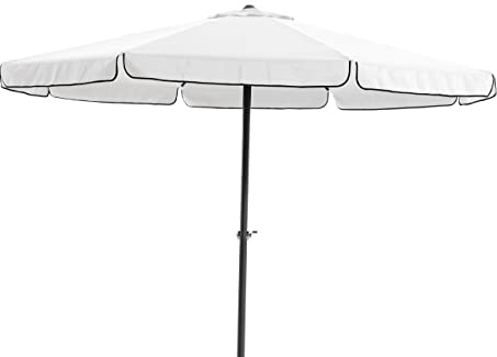 METRO Professional Tarrington House Parasol Mérida, Color Blanco, Mástil de Aluminio, 4 Metros, UV50+, con Manivela, para Hostelería