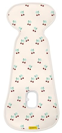 Aeromoov - Cojín para asiento de bebé Air Layer - Inserto para asiento de coche o cochecito - Grupo B - Funda de verano antisudor - Algodón orgánico - Cherries