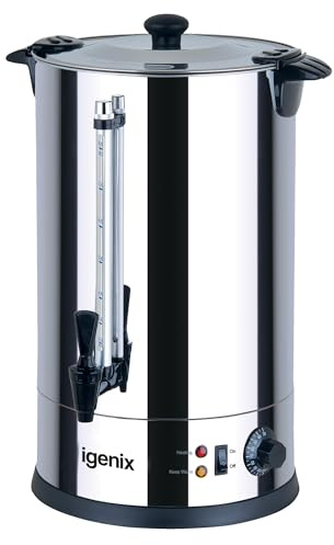Igenix IG4008 8 Litre Catering Urn, Instant Hot Water Boiler, Tea Urn for Home Brewing, Commercial or Office Use, Stainless Steel