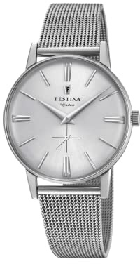 Festina Herren Uhr Analog aus Edelstahl 316L Silber - Quarzwerk - Herrenuhren F20252/1 Special Prices