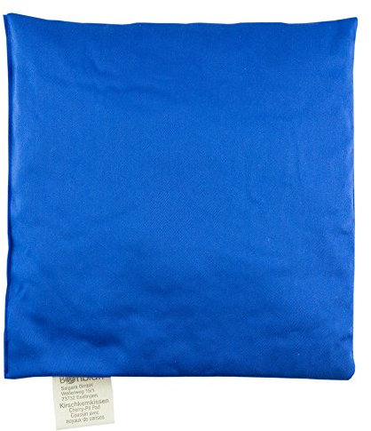 Bio Kirschkernkissen von Bonblatt® | ökoliogisch + nachhaltig | natürlich + fair in Deutschland produziert | Wärmekissen, Körnerkissen | für Erwachsene, Babys, Kinder + Tiere (19x19 cm, Blau)
