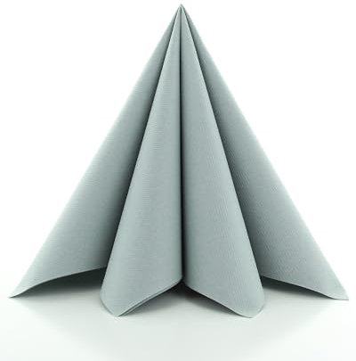 Sovie HORECA Serviette in GRAU aus Linclass Airlaid, 40 x 40cm, 1/4 Falz, 50 Stück, hochwertige Einwegservietten für Gastronomie Hotel Catering und stilvolle Tischdekoration