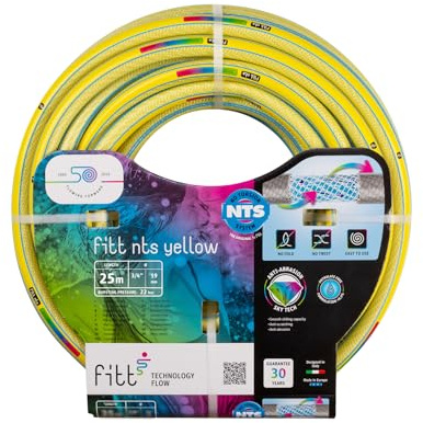 FITT NTS YELLOW 3/4 (19mm) 25m - Manguera para Riego de Jardín, Robusta para Uso Intensivo