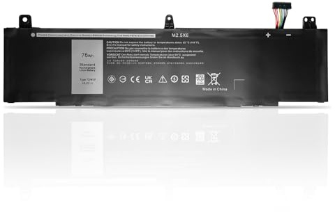TDW5P Laptop Batterie Ersatz für Dell Alienware 13 R3 ALW13C-D2718 ALW13CR-1738 ALW13CR-2508 ALW13CR-2718 ALW13CR-2738 ALW13CR-2838 Series (15.2V 76Wh)