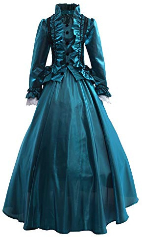 GRACEART Femmes Victorienne Robe avec Jupon Medieval Carnaval Vêtements