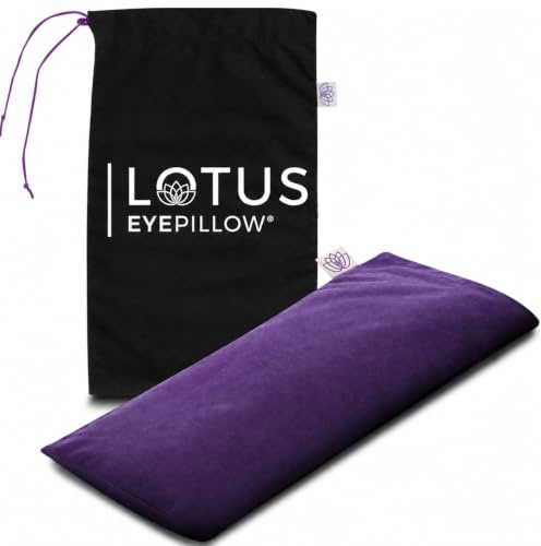 Nolava Designs Bio-Baumwolle Lavendel-Leinsamen gewichtetes Augenkissen, zum Schlafen, Entspannen, Yoga, Meditation, Spa, Kopfschmerzen, Aromatherapie, abnehmbar, waschbar, Lila, Einfarbig, Schonbezug