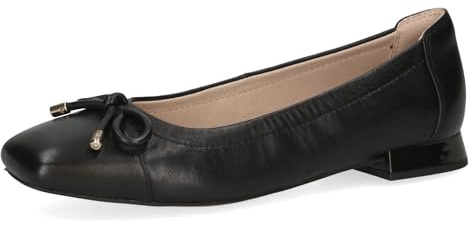 CAPRICE Damen Ballerinas aus Leder mit Blockabsatz, Schwarz (Black Nappa), 39 EU
