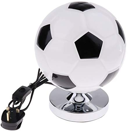 Tenlacum Table Lamp, Bedroom Bedside Lamp Creative Soccer Basketball Table Lamp Boy's Room Led Lighting Eye Protection Desk Desk Lamp 220V UK Plug