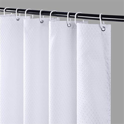 Furlinic Tenda Doccia Antimuffa Tessuto Tende Doccia Angolare Bianco Poliestere Tenda Vasca da Bagno con 6 Ganci Tenda Doccia Piccolo 90x180cm.
