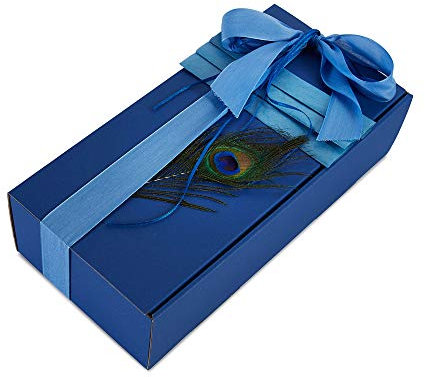 5 x PresentFill® Weinkarton Saphir Blau für 2 Flaschen I Weinverpackung Made in Germany I Flaschenverpackung Präsentkarton Geschenkkarton Flaschenkarton für Weihnachten Geburtstag Geschenke
