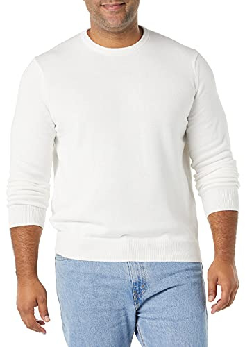 Amazon Essentials Men's Tröja med rund hals (finns i Big & Tall), Elfenbensvit, L