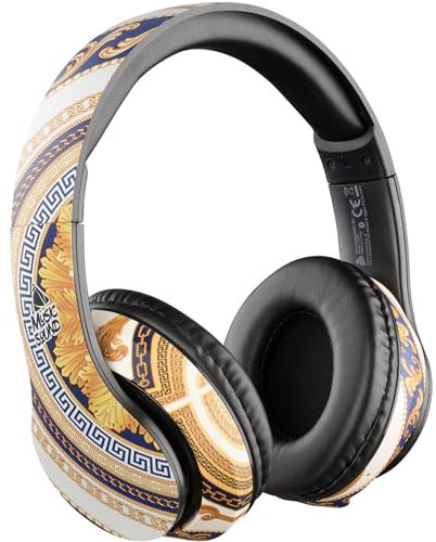 Music Sound | HEADBAND Around | Cuffie on Ear Bluetooth con Archetto Estendibile - PlayTime 20h - Fantasia Barocco Oro