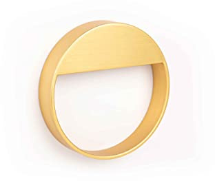 Gedotec Möbelgriffe Metall Gold gebürstet | 1 Stück - Falttüren-griffe Möbel | BAU | modernes rundes Design | Durchmesser: 90 mm | Schrankgriffe - Schubladengriffe - Küchengriffe - Türgriffe - Handle