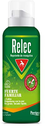 Relec Fuerte Familiar Aerosol Antimosquitos, Repelente de Mosquitos 125 ml, Eficaz Contra El Mosquito Tigre, Eficacia y Protección Contra las Picaduras de Mosquitos en Zonas Templadas