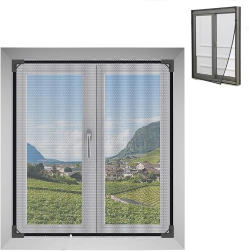 Rouzin Fliegengitter Fenster Magnet - 100 * 120cm, Fliegengitter mit innovativer Magnet, Kein Bohren oder Schrauben, Insektenschutz Magnetisches Fenstergitter