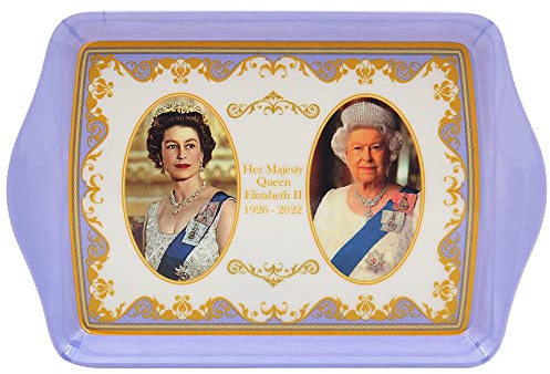 Lesser & Pavey British Designed Serving Tray | Dinner Tray For Multiple Uses Around The Home | Trays For Food Serving Or Drinks Serving | HM Queen Elizabeth II Small Serving Tray - Royal Heritage