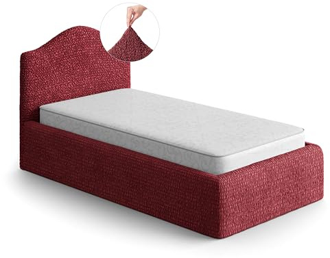 PAULATO Husse für Einzelbett über das Kopfteil und Grundgestell rüberziehen, Husse für Boxspringbetten 80-130cm Mikrofaser, bi-elastisches, kratzfestes und maschinenwaschbares Gewebe Made in Italy