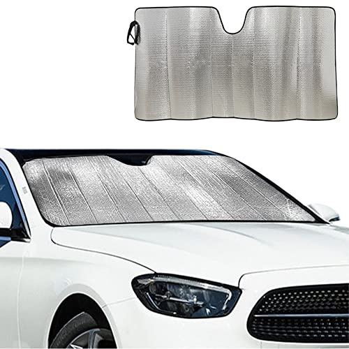 PAWARSO Sonnenschutz Auto Frontscheibe, Faltbar UV-Schutz Sonnenschirm Schutz 150 * 80CM, Silber, Funktional, Windschutzscheibe Sonnenschutz, Auto, Van, SUV, LKW
