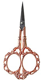 Forbici da Cucina 1Pc Forbici Artigianali Vintage in Acciaio Inossidabile Forbici da Ricamo per Cucire Floreali (Oro Rosa)