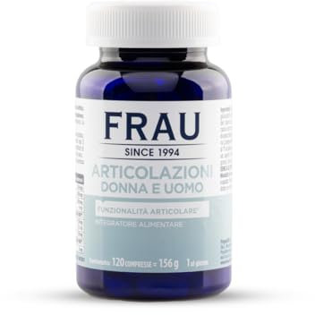 FRAU Articolazioni Donna e Uomo 120 compresse (4 Mesi), Integratore Alimentare Glucosammina, Artiglio del Diavolo, Vitamina C, Zenzero, Manganese, Funzionalità Articolare, Senza Glutine e Lattosio