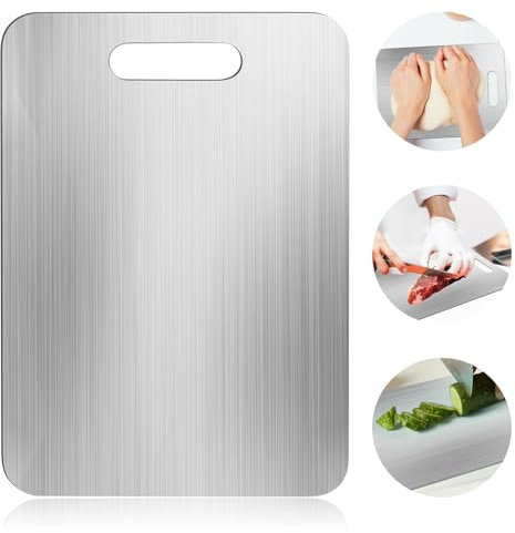 Cutting Board,smtfcty Stainless Steel Cutting Board for Kitchen Metal Chopping Boards with Handles for Meat, Fruit, Vegetables, Dishwasher Safe Chopping Board,Aluminium Cut Board