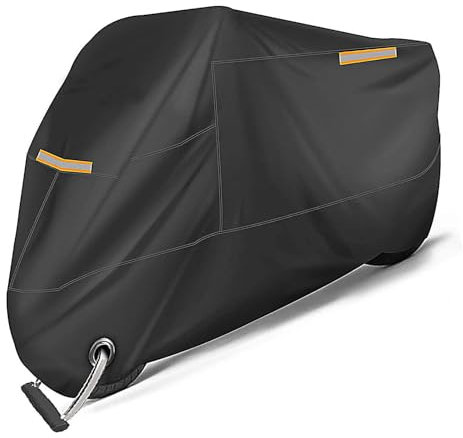 LDJSNC Funda Moto para Harley Davidson Custom 1200, Tela Oxford Cubre Moto Exterior Antipolvo UV Impermeable Viento, Protector Cubierta Moto Accesorios,A Black