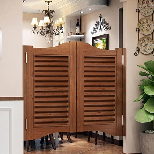 ZWDCVFGK Halbhohe Tür, Vintage-Louvre-Innentür aus massivem Holz, Halbhohe Tür, automatische Schließung für Bar- und Küchenzäune, Halbhohe Tür, individuelle Schiebetür