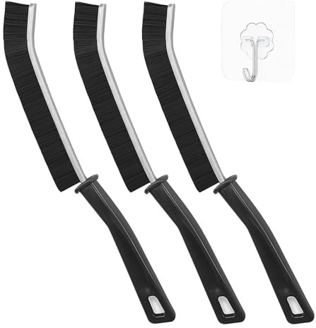 3 Pcs Crevice Cleaning Brush, Gap Cleaning Brush, Thin Cleaning Brush, Bathroom Grout Pressing, Crevice Cleaning Tool Brush, for Home Kitchen Bathroom and Window Groove with Hanging Hook