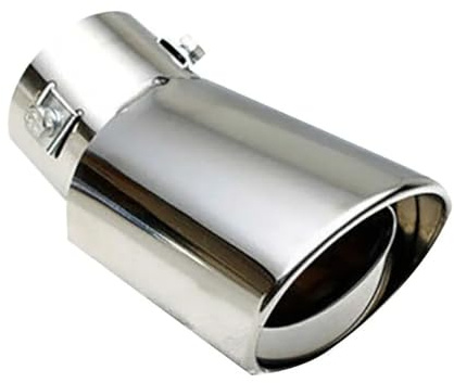 JMORCO Tubo Extremo Escape Automóvil Silenciador De Escape Universal para Coche, Punta Redonda De Acero Inoxidable para Peugeot 206 1998 2000 207 2006 2007 307 106