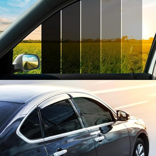 Vepagoo Car Window Tint Film (20% VLT) Black Universal Fit 7.6m x 50cm Roll | Automotive Protection Passenger Black Privacy Window Tint for Home Blocks UV Rays
