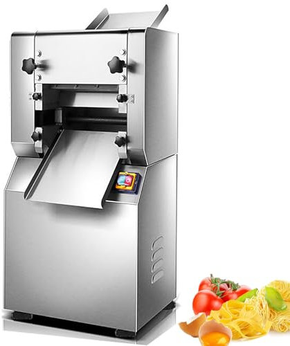 Machine à PâTes Commerciale, Machine à Nouilles éLectrique, Rouleau à Presser Les Nouilles à la Peau des Boulettes de PâTes, Rouleau de 9,4 Pouces 2,2 KW avec Coupeur de 1,5/2/3 Mm,WideNoodle-2mm